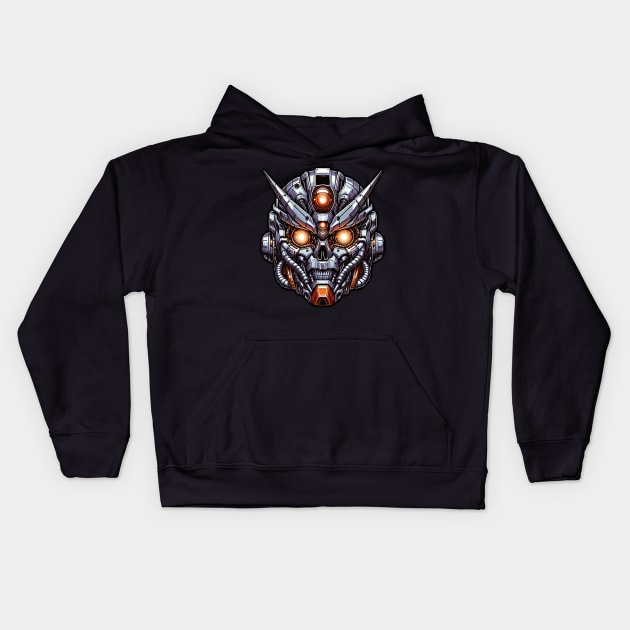 Biomech Skull S01 D44 Kids Hoodie by Houerd